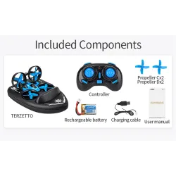 JJRC H36F Terzetto 1/20 2.4G - 3 en 1 - Drone volant RC - bateau de conduite - modèle RTR