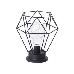 Lanterne de fer forgé Vintage - lumière de nuit - lampe de table LED