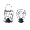 Lanterne de fer forgé Vintage - lumière de nuit - lampe de table LED