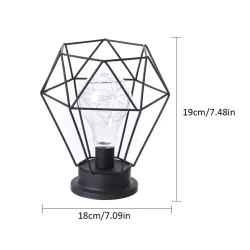 Lanterne de fer forgé Vintage - lumière de nuit - lampe de table LED