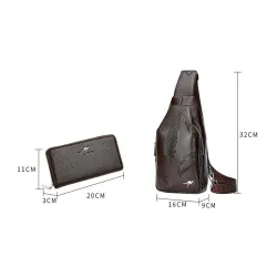 Sac en cuir crossbody tendance avec motif feuilles