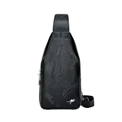 Sac en cuir crossbody tendance avec motif feuilles