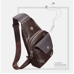 Sac en cuir crossbody tendance avec motif feuilles