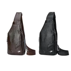 Sac en cuir crossbody tendance avec motif feuilles