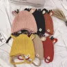 Chapeau d'hiver avec petites cornes de rennes et oreilles - chapeau tricoté pour les enfants