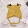 Chapeau d'hiver avec petites cornes de rennes et oreilles - chapeau tricoté pour les enfants