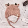 Chapeau d'hiver avec petites cornes de rennes et oreilles - chapeau tricoté pour les enfants
