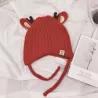 Chapeau d'hiver avec petites cornes de rennes et oreilles - chapeau tricoté pour les enfants