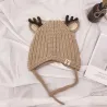 Chapeau d'hiver avec petites cornes de rennes et oreilles - chapeau tricoté pour les enfants
