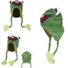 Petite grenouille - chapeau chaud pour enfants avec rabats d'oreilles & pompons