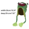 Petite grenouille - chapeau chaud pour enfants avec rabats d'oreilles & pompons