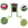 Petite grenouille - chapeau chaud pour enfants avec rabats d'oreilles & pompons