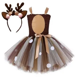 Renne de Noël - costume de filles - robe - set