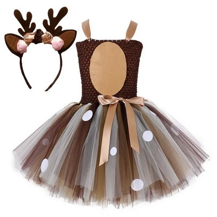 Renne de Noël - costume de filles - robe - set
